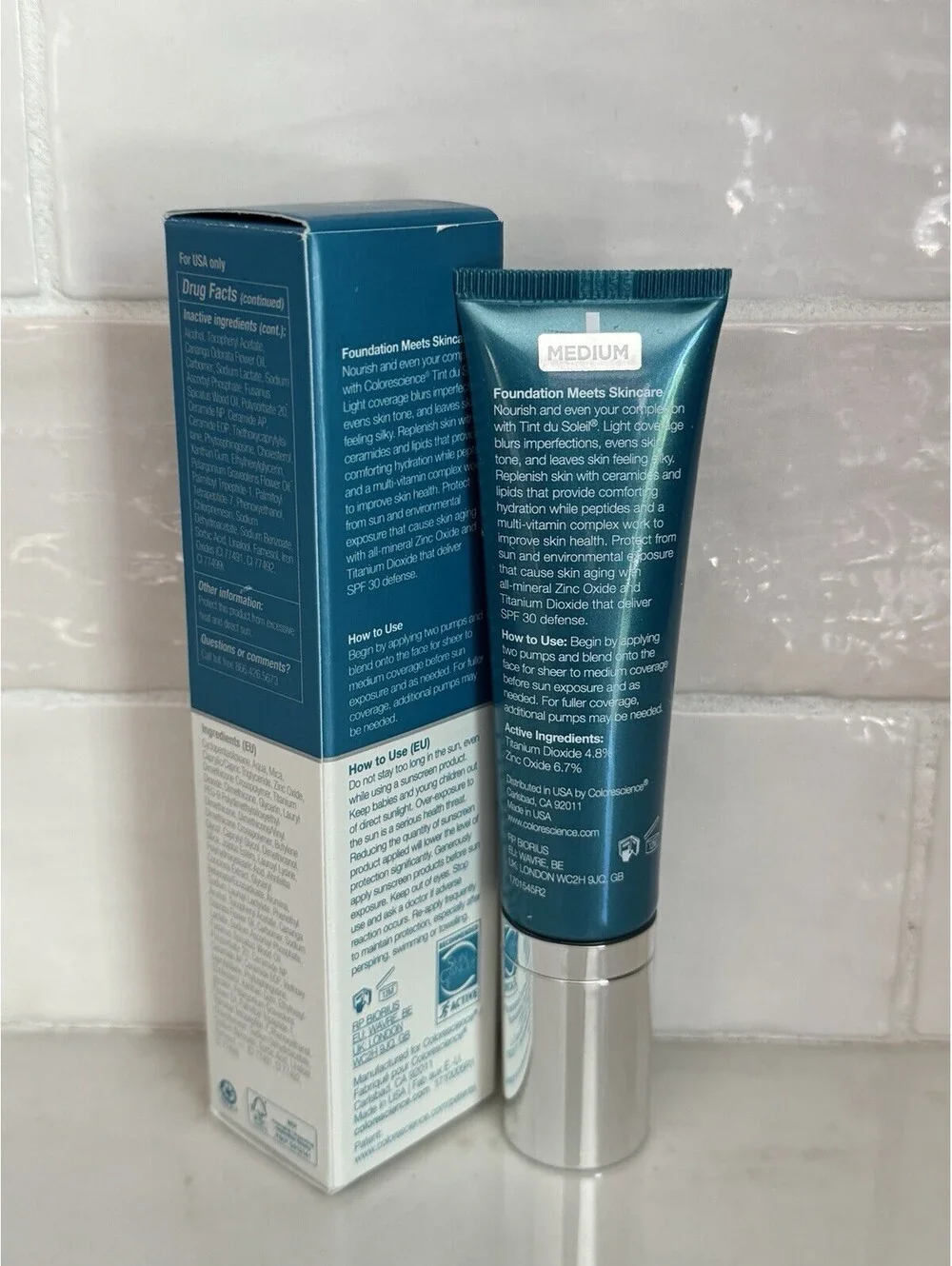 Colorescience Tint du Soleil SPF 30 UV Protective Foundation Medium 1oz